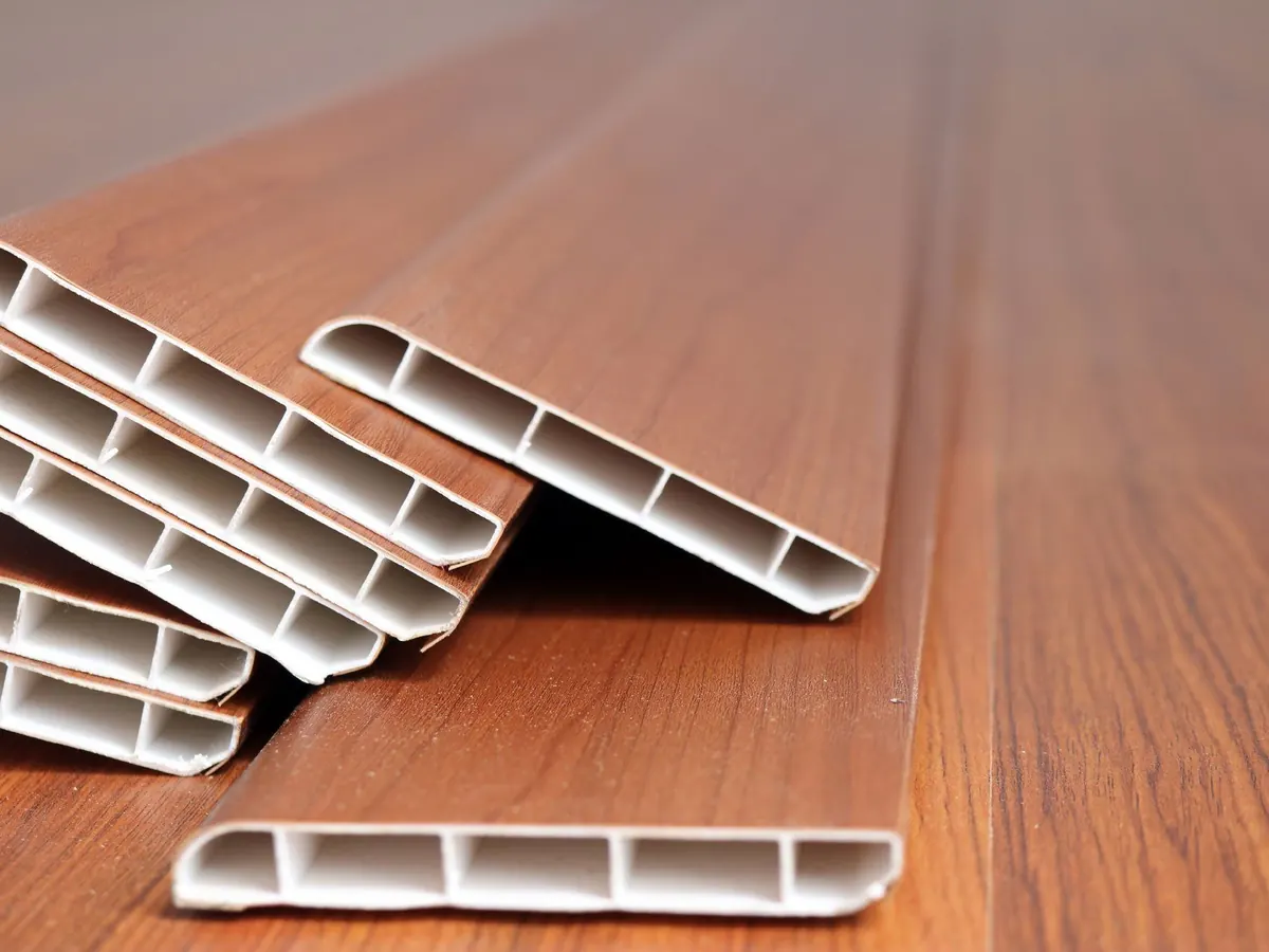 Pvc-planken met houtstructuur